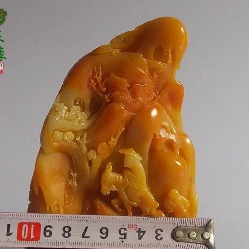 Special Price Shoushan Stone Ornament Tianhuang Stone Snow Walking Plum Blossom Landscape Stone Material Office Home Jade Jewelr