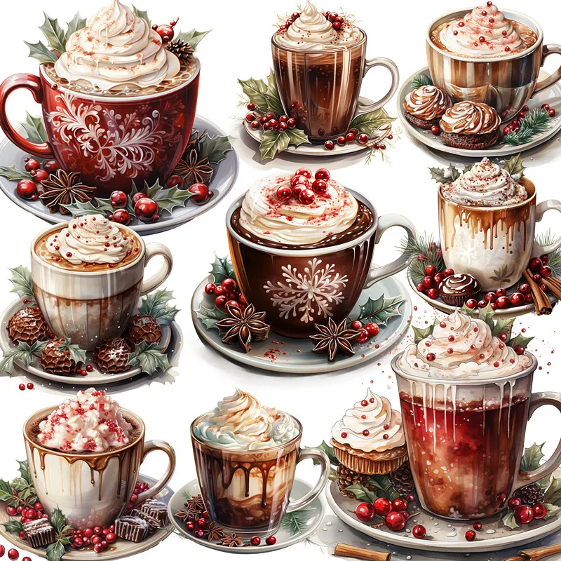 Christmas coffee Stickers Crafts And Scrapbooking stickers kids toys book Decorative sticker DIY Stationery