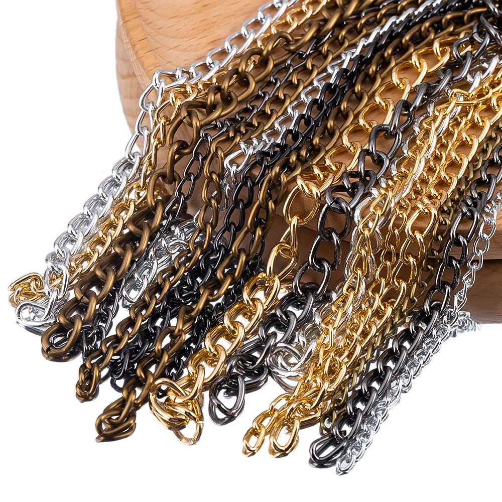0.5/1/2CM New High-Quality Pure Aluminum Chains with Multi-Color Options for DIY Bracelet Jewelry Making Fashionable Body Chains
