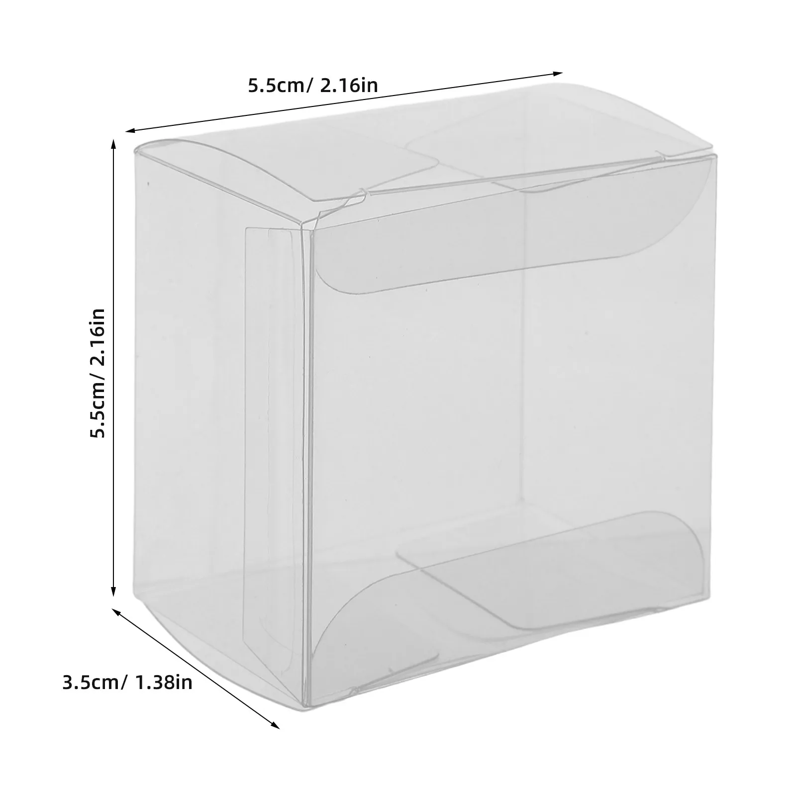 100 Pcs Fillable Clear Favor Boxes Candy Packaging for Cakes Plastic PET Muffins Small Pastry Treat