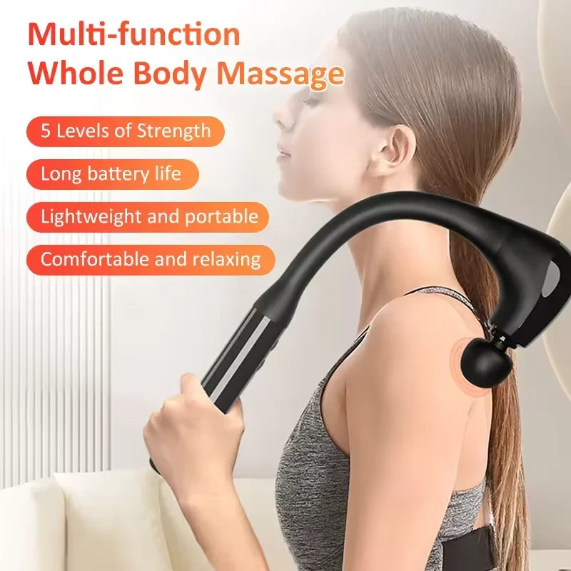 New Arrival 2024 Deep Tissue Body Massager Powerful Fascia Gun Massage Hammer U-Shaped Massage Gun With Extended Handle