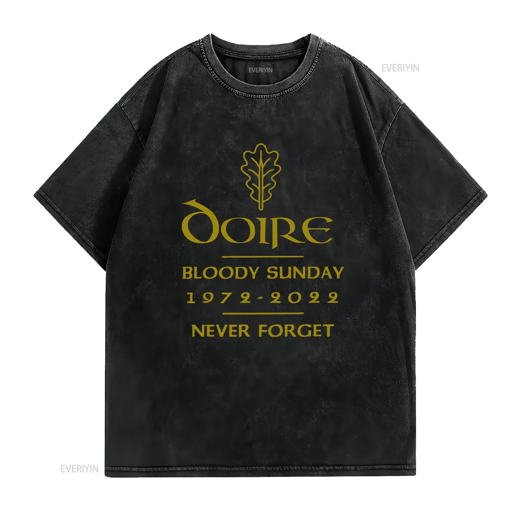 Derry Bloody Sunday Commemoration T shirt 50th Anniversary Irish vintage Washed streetwear Casual Stylish Stretched
