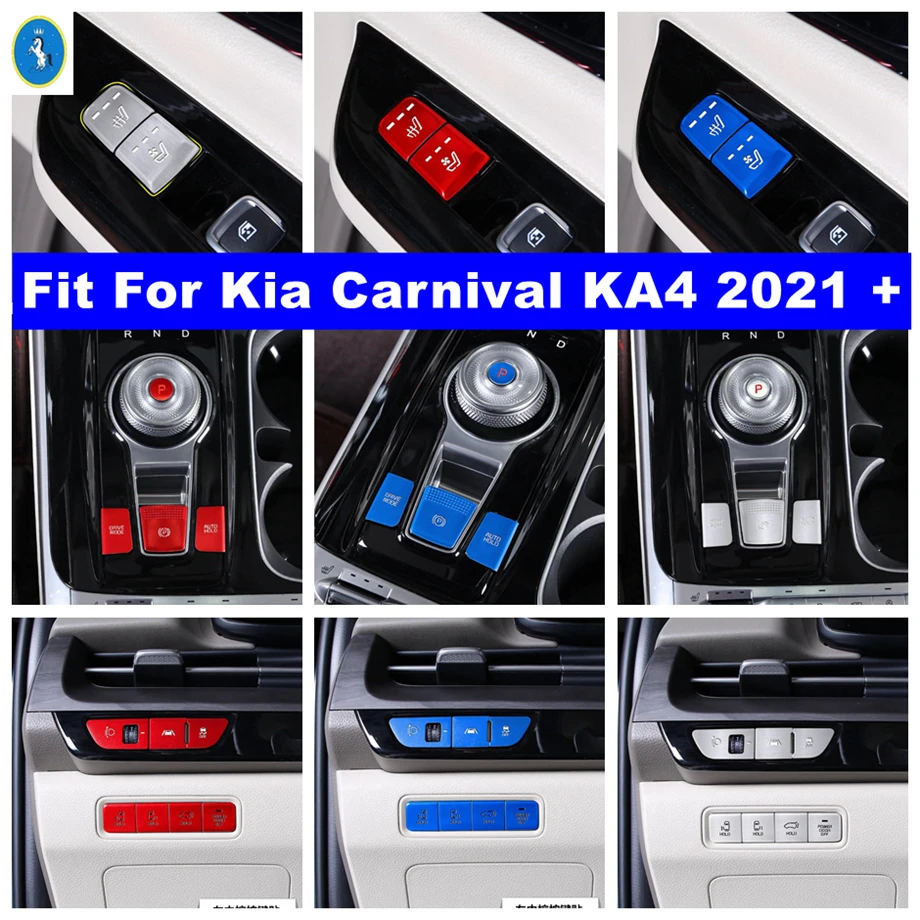 

For Kia Carnival KA4 2021 - 2024 Central Control Armrest Engine Start Stop System Button Gear Panel Cover Accessories Interior