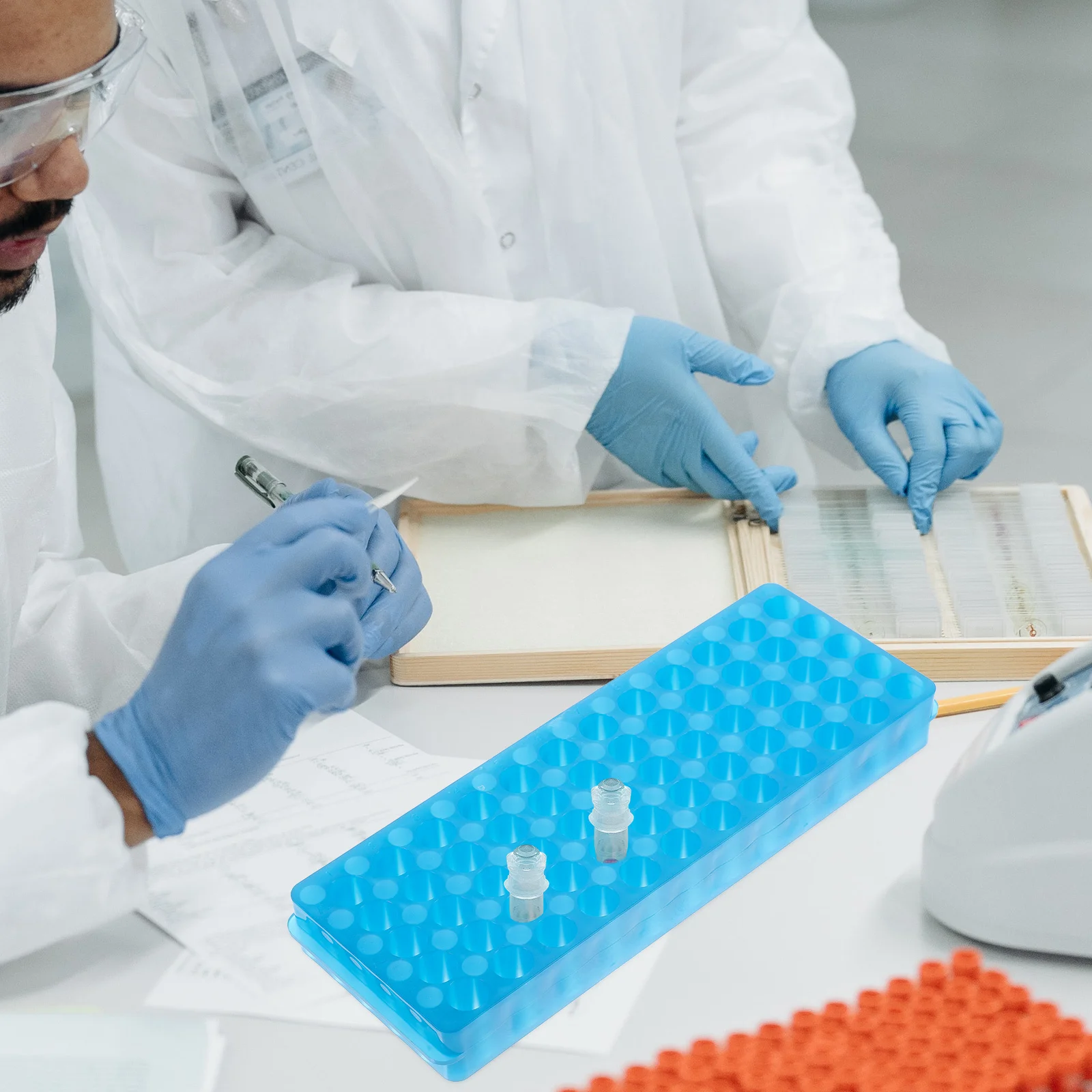 

2Pcs Sampling Tubes Rack Test Tube Holders Tube Organizers Laboratory Storage Organizer 60 Holes Test Tubes Rack