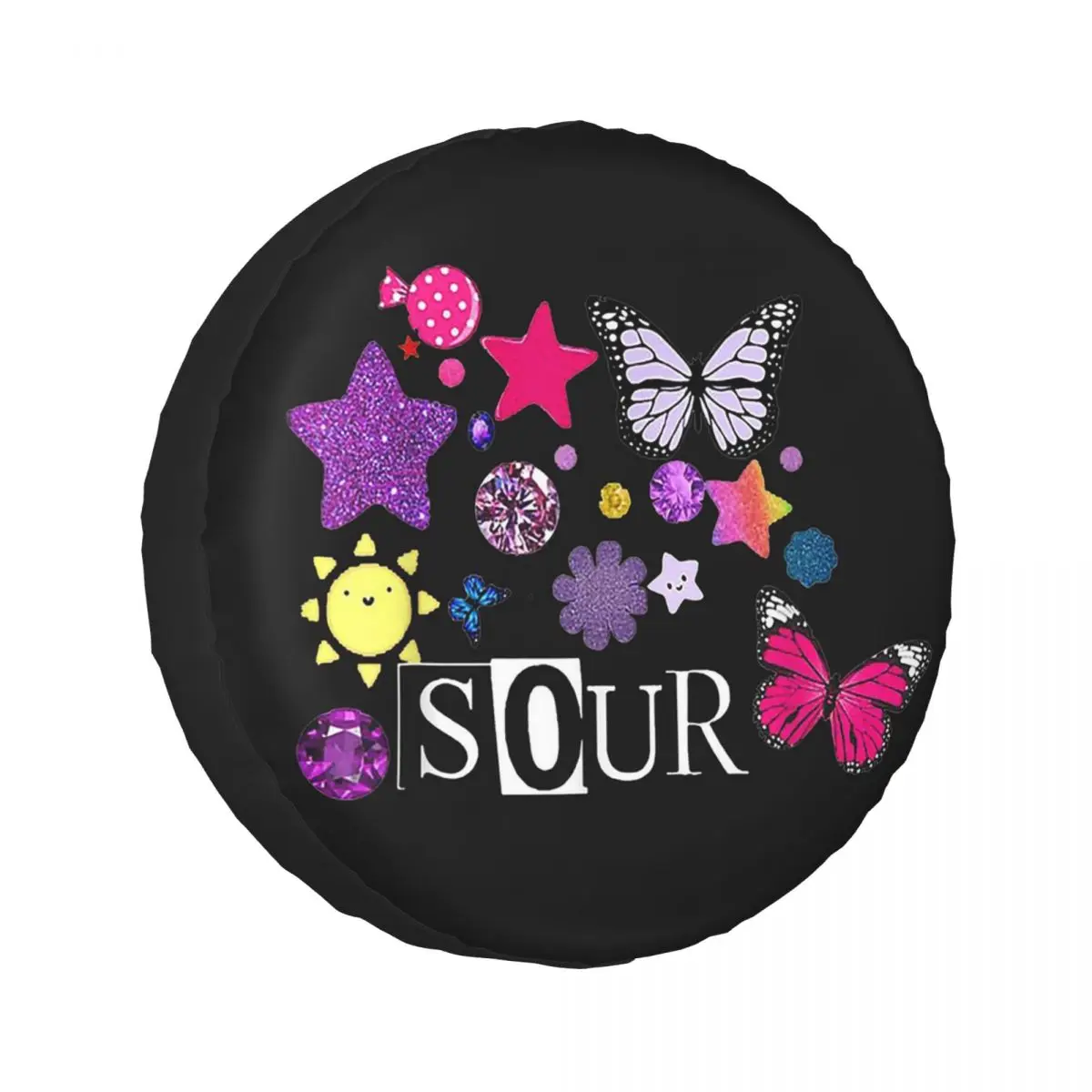 

Custom Olivia Vampire Rodrigos Sour Spare Tire Cover for Car Pajero 4x4 Wheel Protector Covers 14" 15" 16" 17" Inch