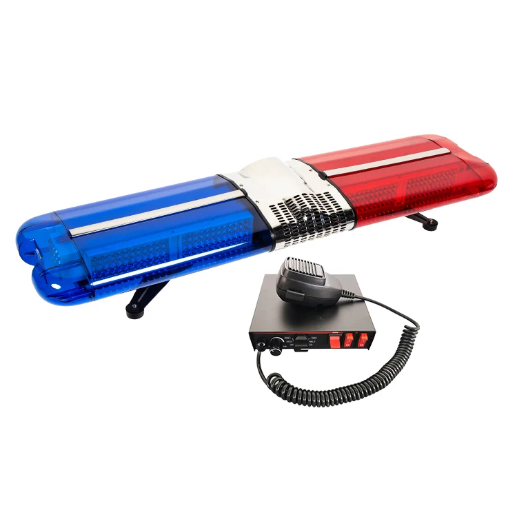 

120W DC12V LED Light Bar Red Blue SMD Rotating Warning Light with Alarm Speaker for Ambulance Fire Truck Emergenvy Cars
