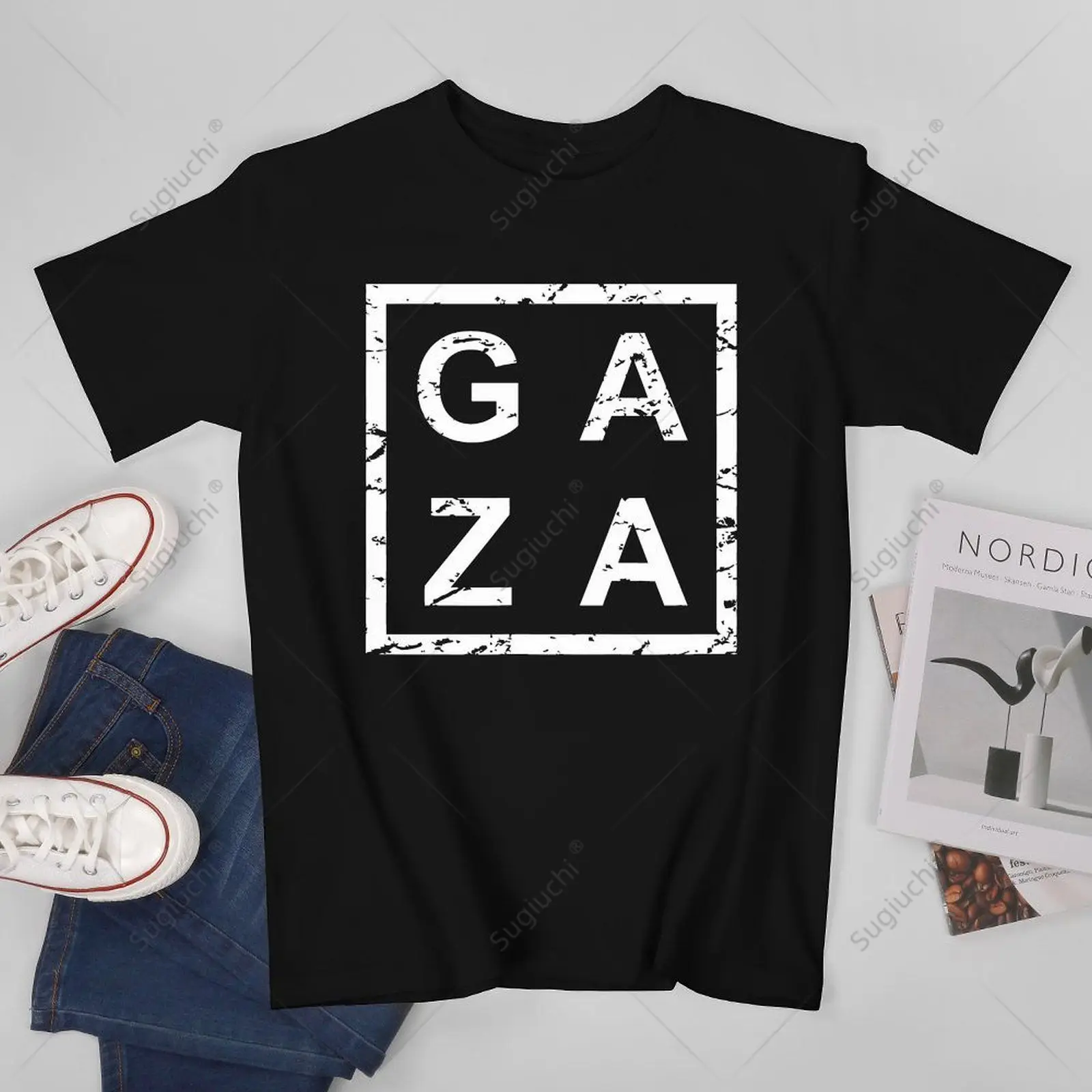 Unisex Men Stylish Gaza Palestine City Tshirt Tees T Shirts Women Boys 100% Cotton T-Shirt