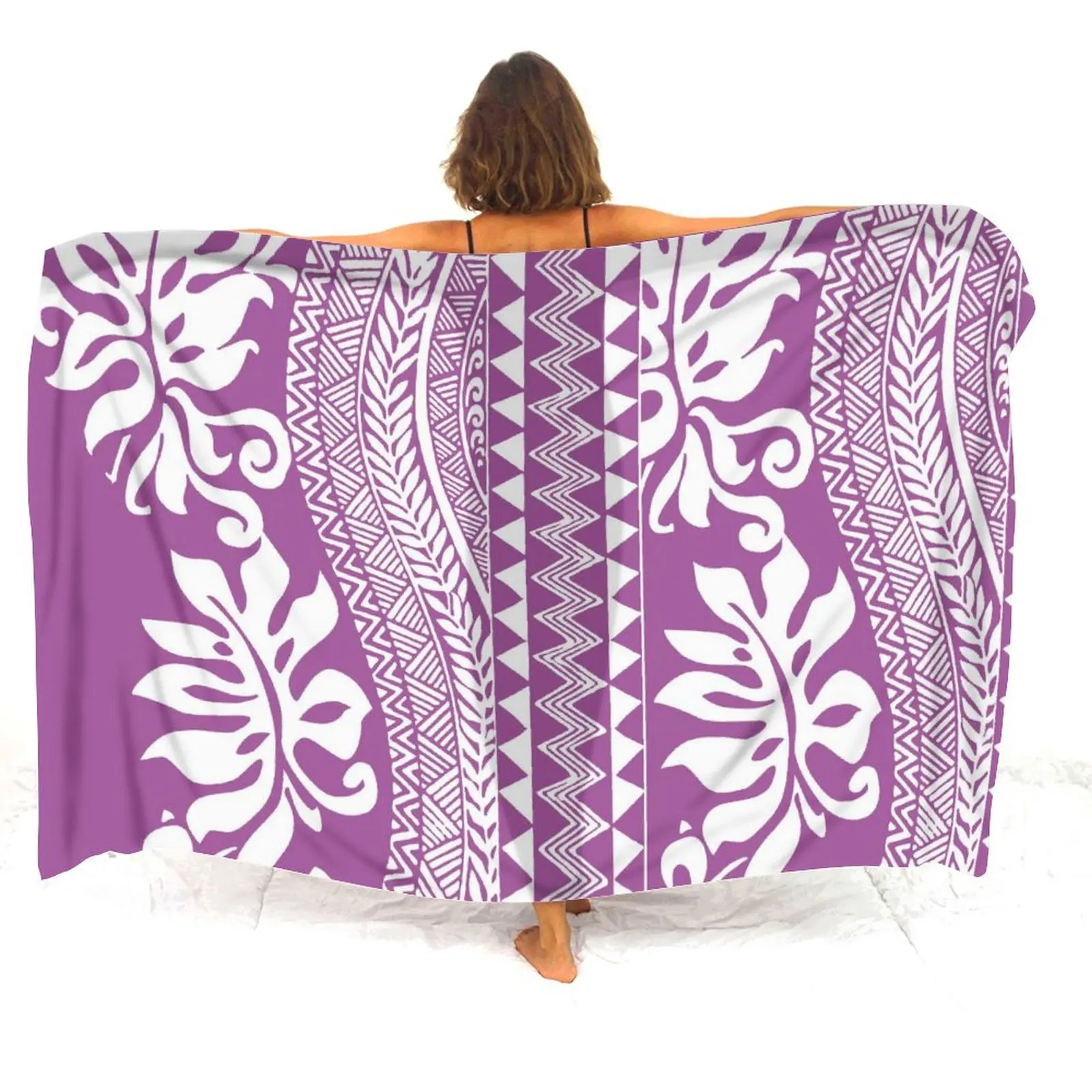 2024 Polynesian Women's Sarong One-Piece Shawl With Temperament Pattern Print Soft Sarong For Summer Seaside Holiday