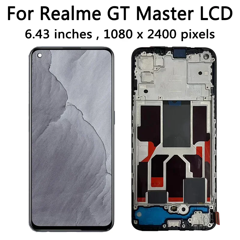 Super AMOLED For Oppo Realme GT Master RMX3363 RMX3360 Display Screen Frame Touch Panel Digitizer For Realme GT Master Edition