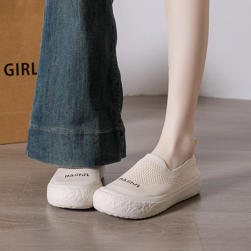 Women's Slip-on Loafers Flats Knit Walking Penny Shoes Soft Work Office Comfort  Sneaker Women Casual Loafers view 4