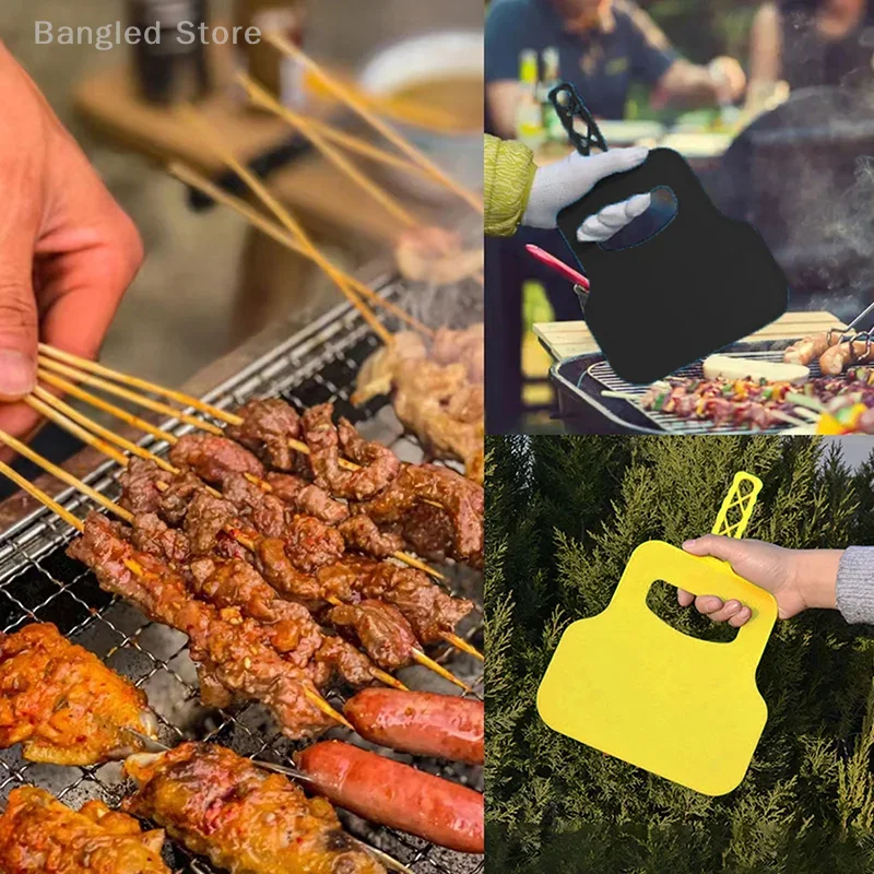 1PC Plastic Heat Resistant Barbecue Fan Handheld Manual Grill Convenient Fan Hand Crank Blower For Outdoor Camping cookware bbq