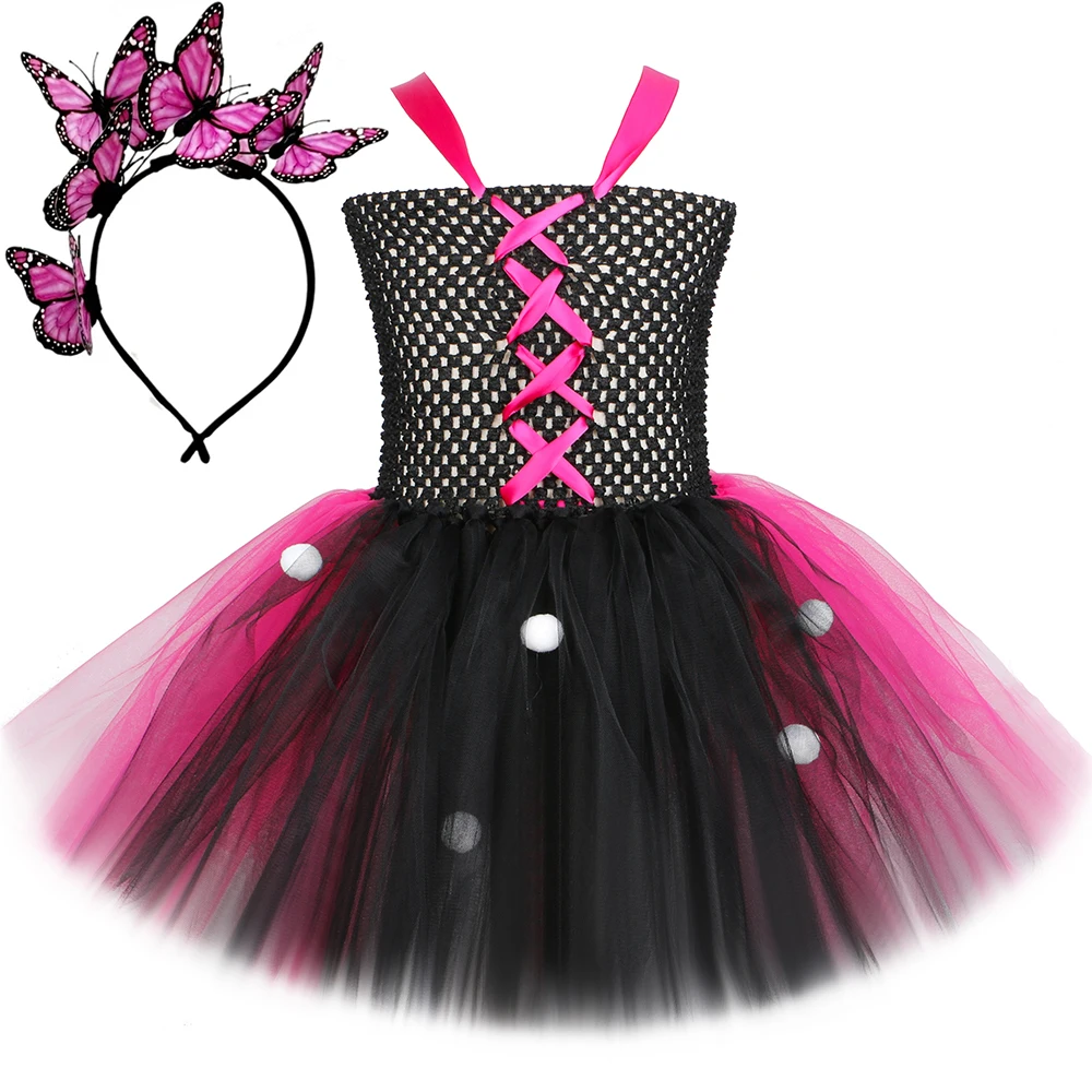 Butterfly Costume for Girls Halloween Birthday Party Fairy Dress Up Toddler Kids Fancy Butterfly Tulle Tutu Dress with Wings Set