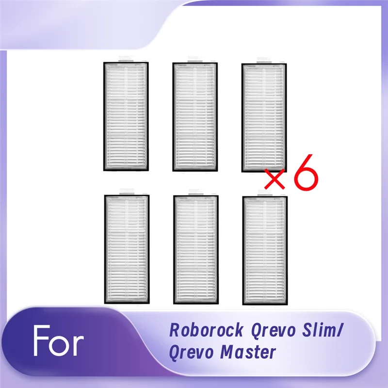 A69e6pcs Cleaner Filter For Roborock Qrevo Slim/Qrevo Master Sweeping Robot Accessories
