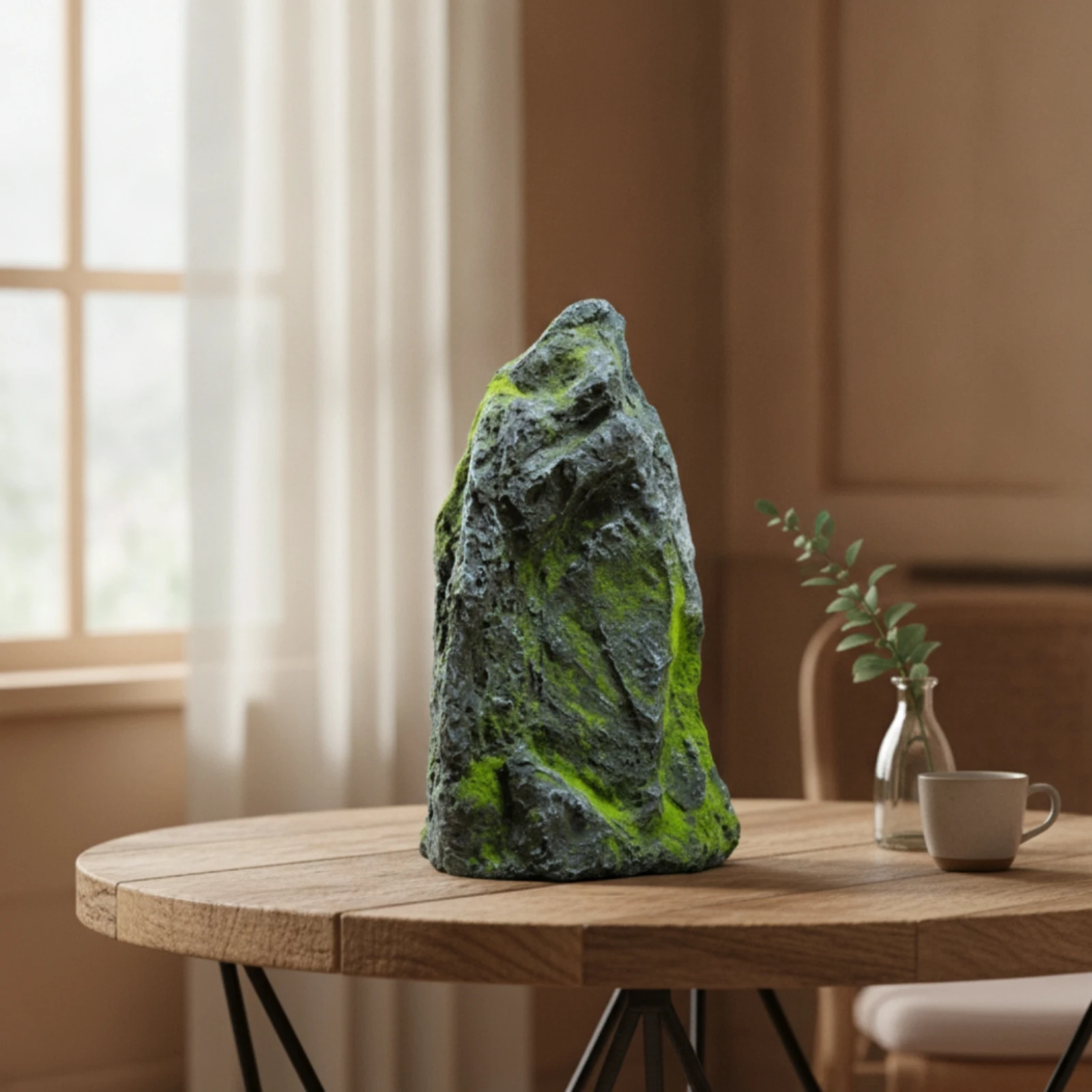 Decorative Fake Rock with Lichen Versatile Landscape Fake Rock Simulated Stone Lifelike Faux-Stone Accent Weathered