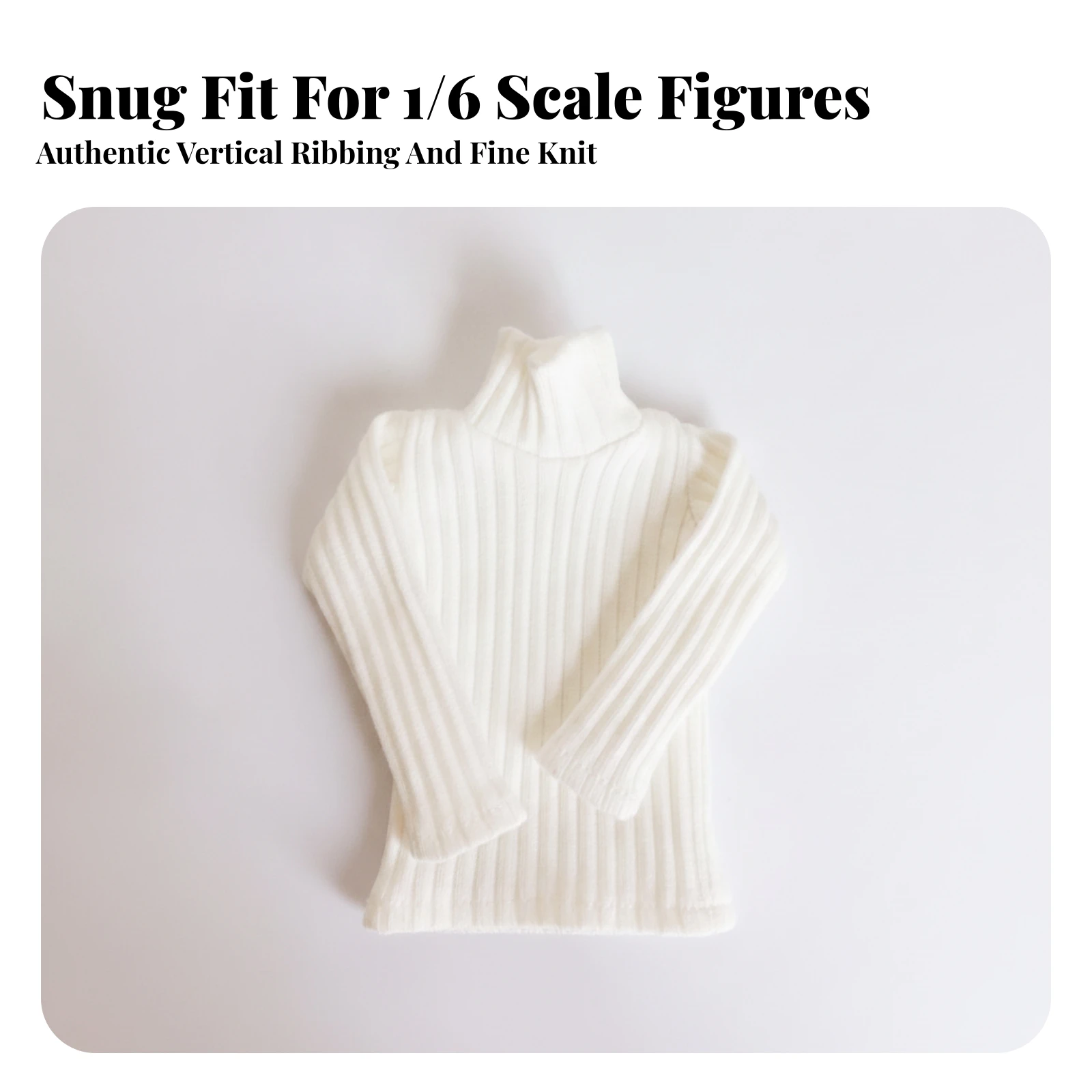 Ribbed Knit Doll Turtleneck Slim-Fitting 1/6 Scale Doll Turtleneck Sweater for Diorama Hobbyists, Character Styling