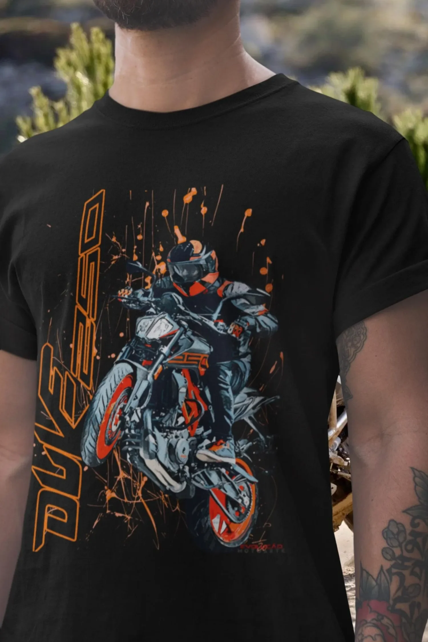 

99@EY K-moto.T.M Duke 250 T Shirt Quarter Liter Naked Bike Motorcycle Tee Urban Warrior Rider Graphic Top For K-moto.T.M Fans Th