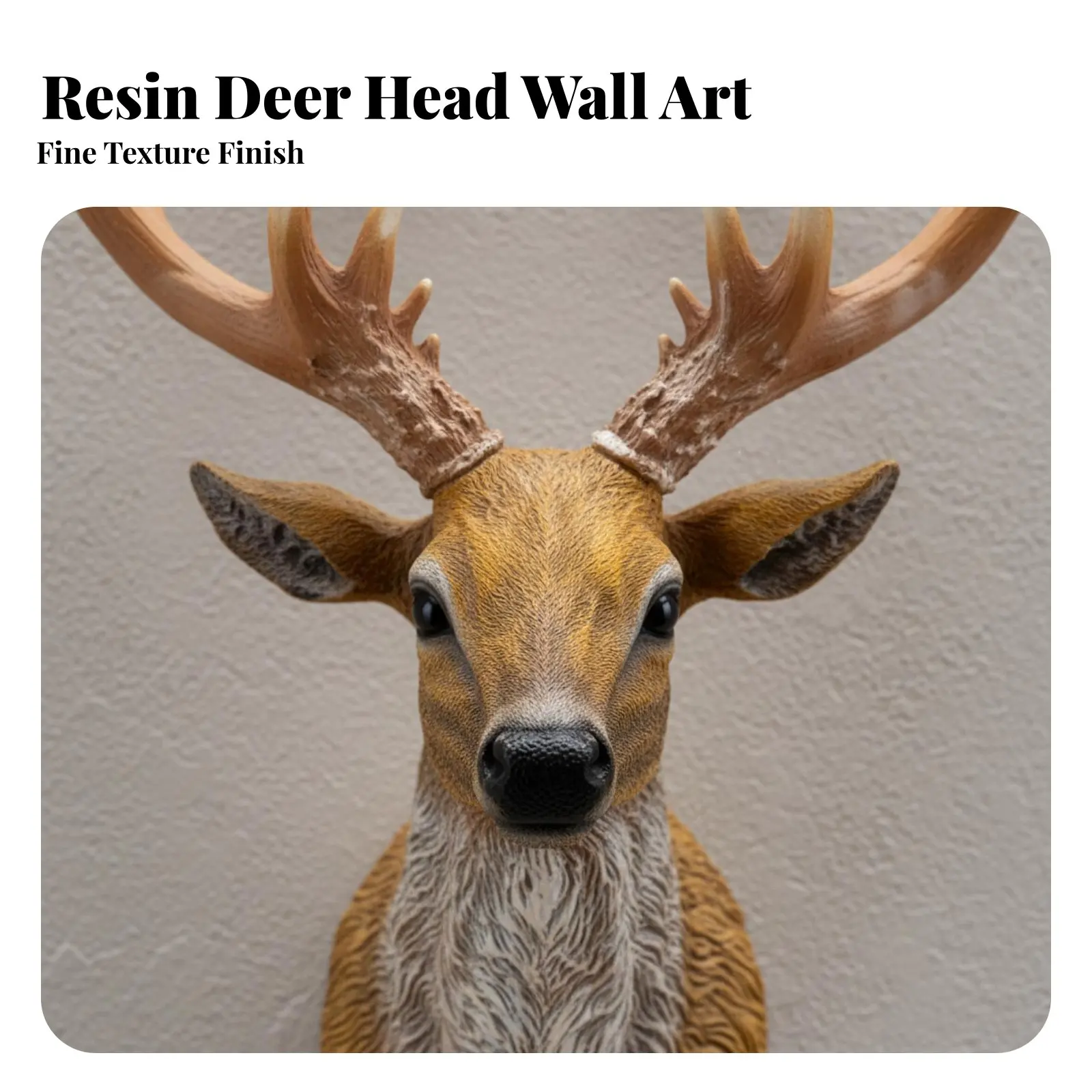 

Deer Head Wall Mount Realistic Features Three-Dimensional Deer Wall Decor Resin Stag Head Sculpture Easy to Hang House