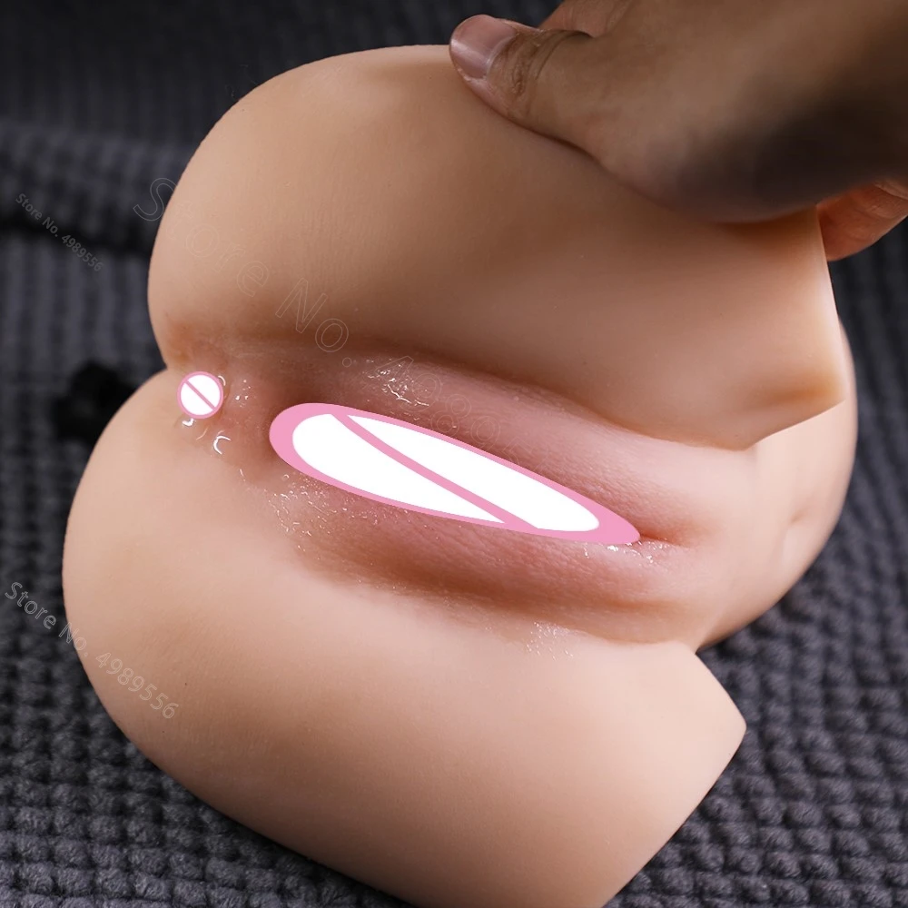 Big Ass Plump Sex Doll Masturbators for Men Pocket Pussy Realistic Silicone Sex Dolls Dual Channel Butt Rubber Vagina Pusssy 18