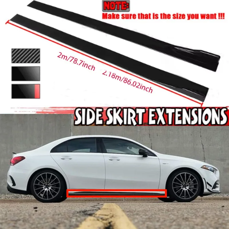 

ДЛЯ Mercedes Benz AMG A35 W205 W204 W203 2M автомобильная боковая юбка, удлинитель, разделитель губ, бампер 2,18 м, гоночный боковой спойлер