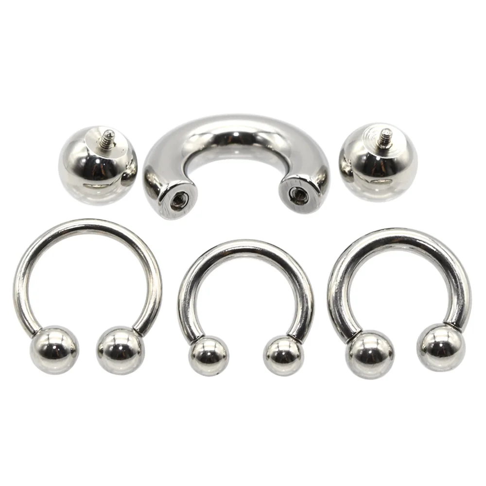 12G-00G Duży pierścień z gwintem wewnętrznym ze stali nierdzewnej Okrągły pierścień do nosa z sztangą Hoop Septum Piercing Expander Kolczyki z płatkami