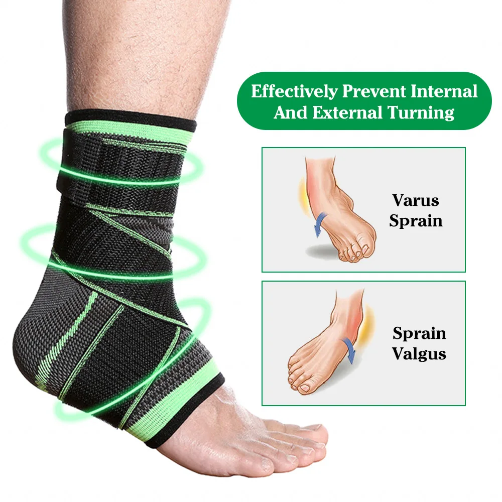 1PC Ankle Support Brace Adjustable Strong Compression Knittd Ankle Sleeve for Men and Women Sports Training Protection Bandage