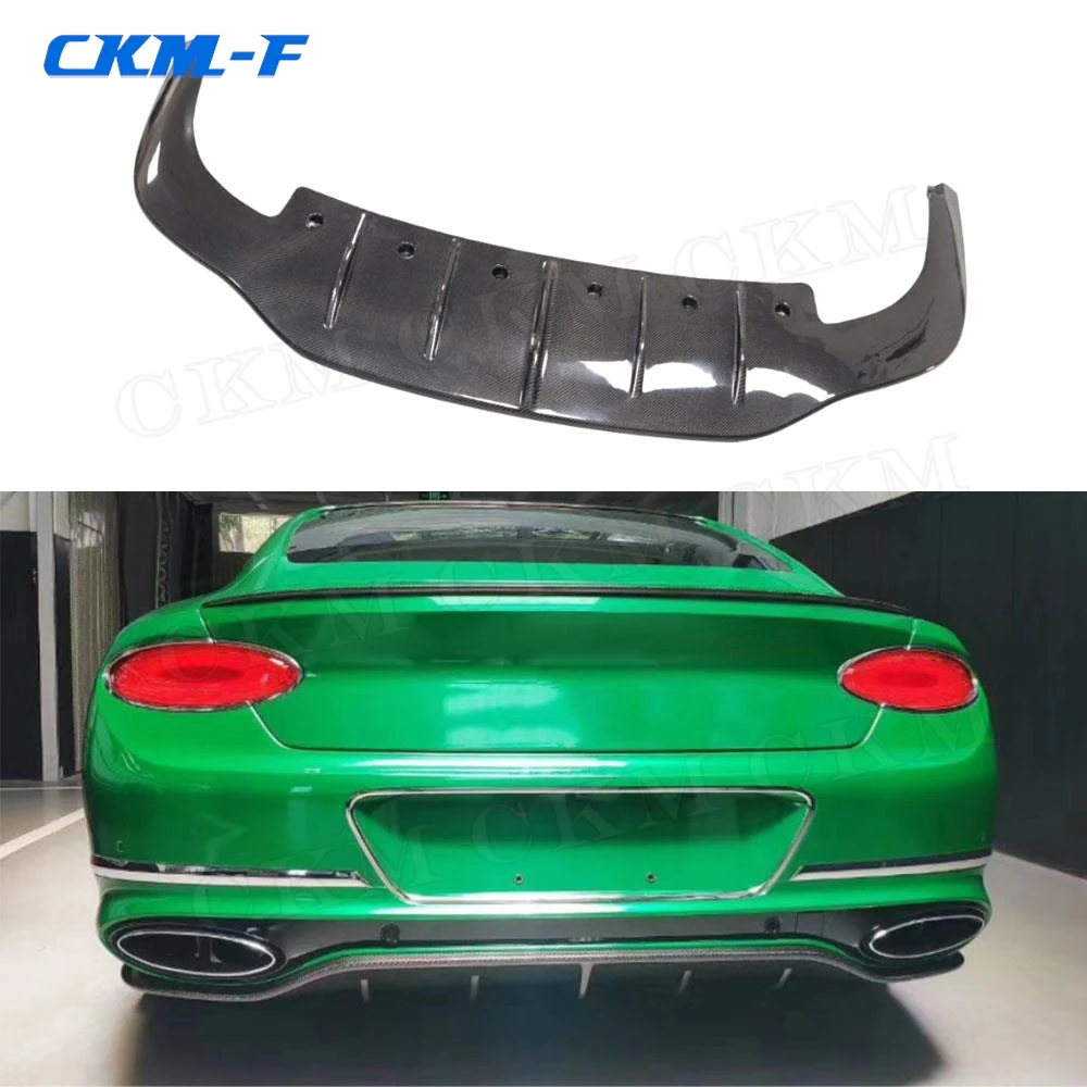 Carbon Fiber Rear Bumper Lip Diffuser Splitters Spoiler for Bentley Continental GT W12 2018-2021 O Style Rear Lip