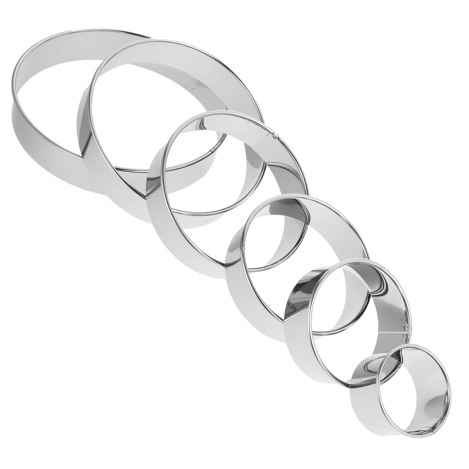 

6 Pcs Stainless Steel Cake Mold Round Baking Ring Molds for Rings Heighten Mousse