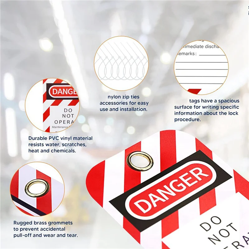 

Теги SQPP-Lockout Tagout, 3 х 5,75 дюйма, 200 опасных метки, не работает с 200 стяжками-молнией, водонепроницаемыми Loto-бирками, устойчивыми к разрыву и водонепроницаемым