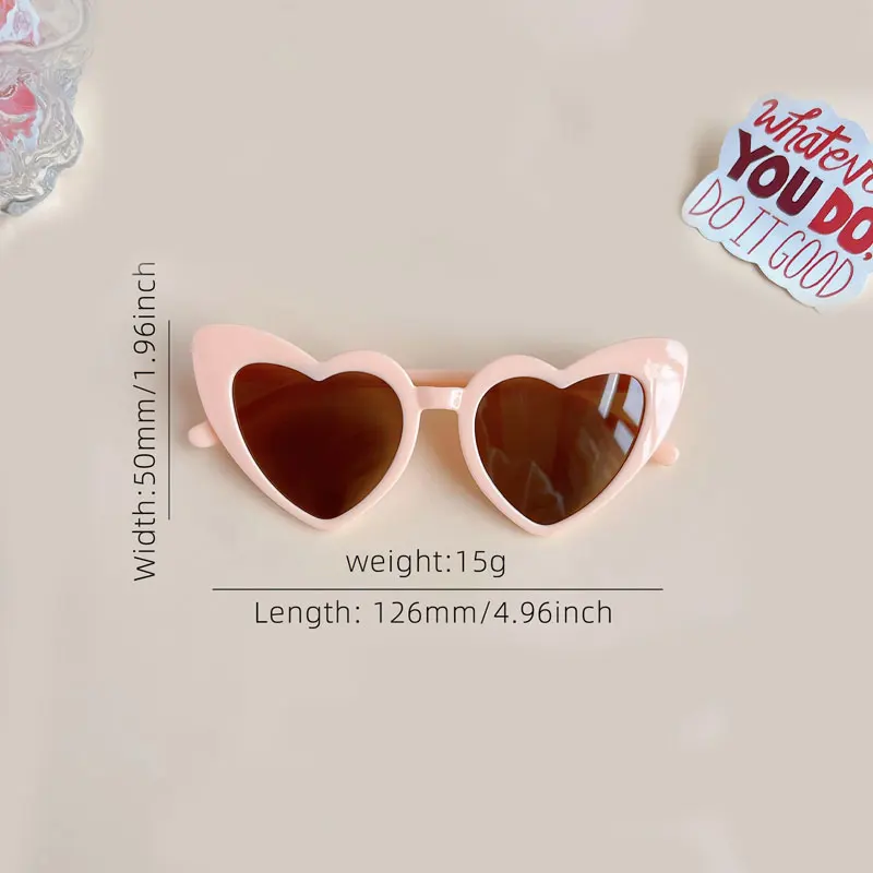 2024 New Children Solid Colors Special Heart Sunglasses UV400 Boys Girls Outdoor Lovely Protection Sunglasses Kids Sun Glasses