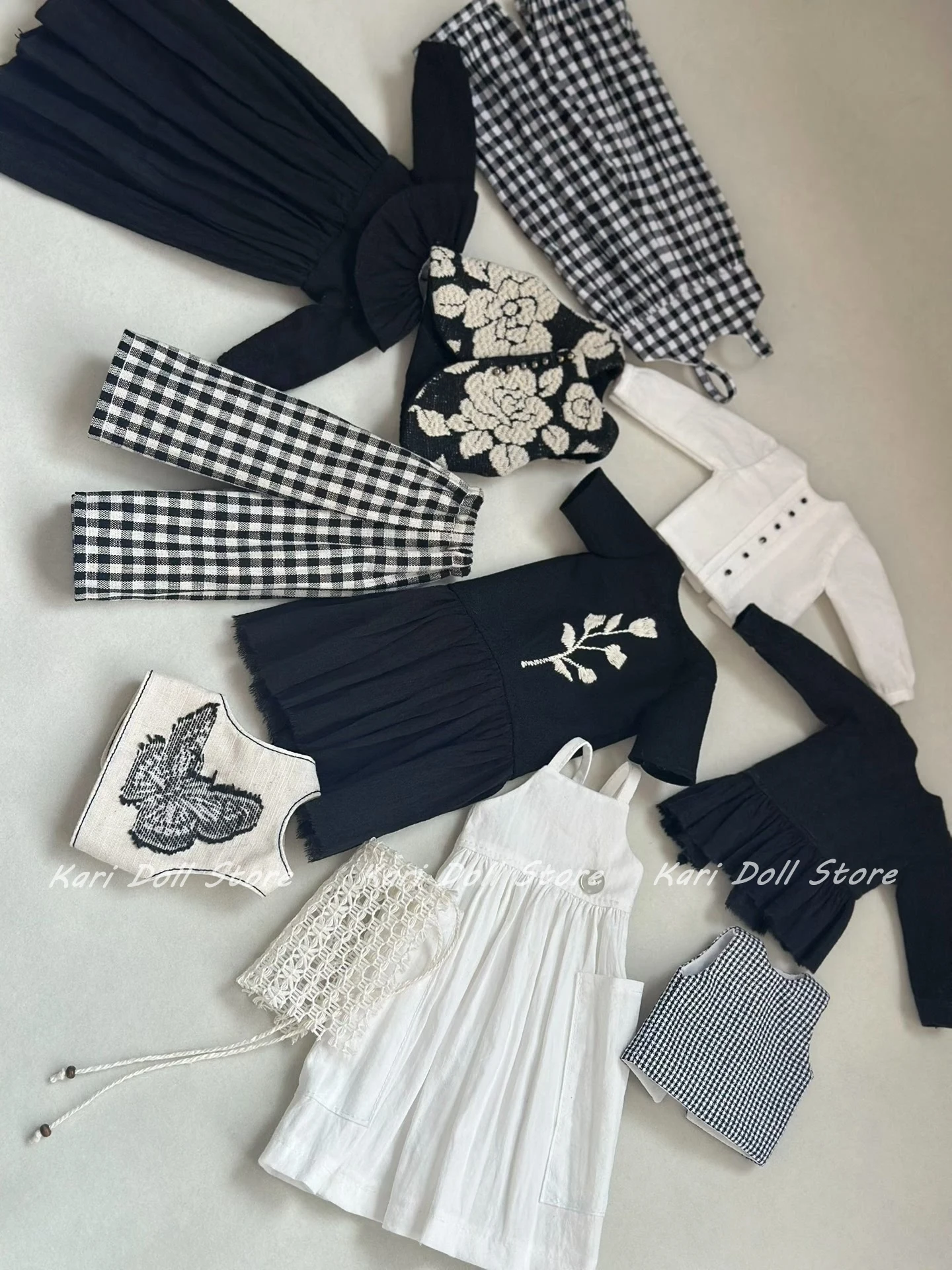 ملابس دمى كاري وفستان 2025 فستان زهري أسود مطرز لدمية Landazz Landoudou #5