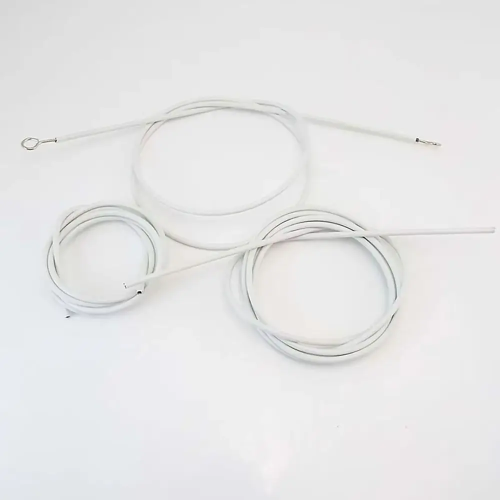1Set Durable 2/3/4/5 Meters Curtain Spring Rope PVC Steel White Curtain Track Wire with HOOKS EYES Wall Hanging Line