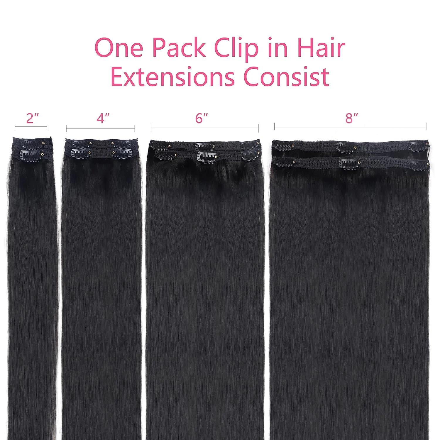 Clip In Hair Extensions Remy Human Hair Brazilian Straight Clip In Natural Black Color Clip Ins Hair For Women hick Silky Soft