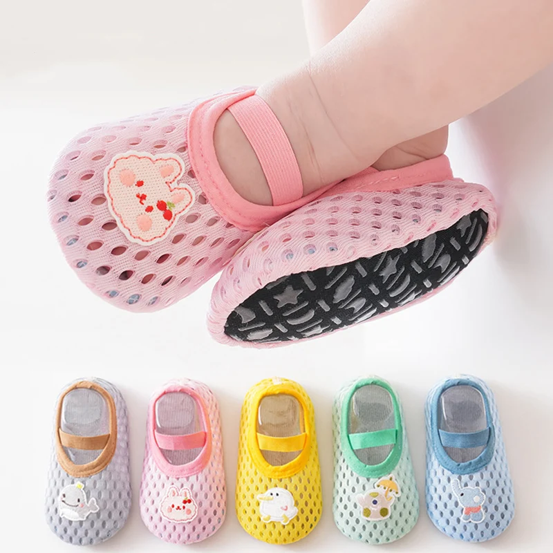 

Cartoon Breathable Baby Socks Shoes Spring Summer Thin Boy Girl Anti-Slip First Walkers Elastic Kids Indoor Floor Socks Shoes