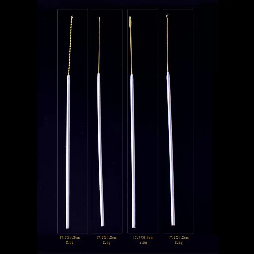 4pcs Long Handle Ear Wax Pick Curette Earwax Removal Picker Tools Kit Set - Image 2