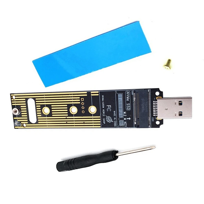 1 Set NVME USB Adapter Internal Riser Card 10Gbps USB3.1 Gen 2 For M2 Nvme 2230 2242 2260 2280 SSD