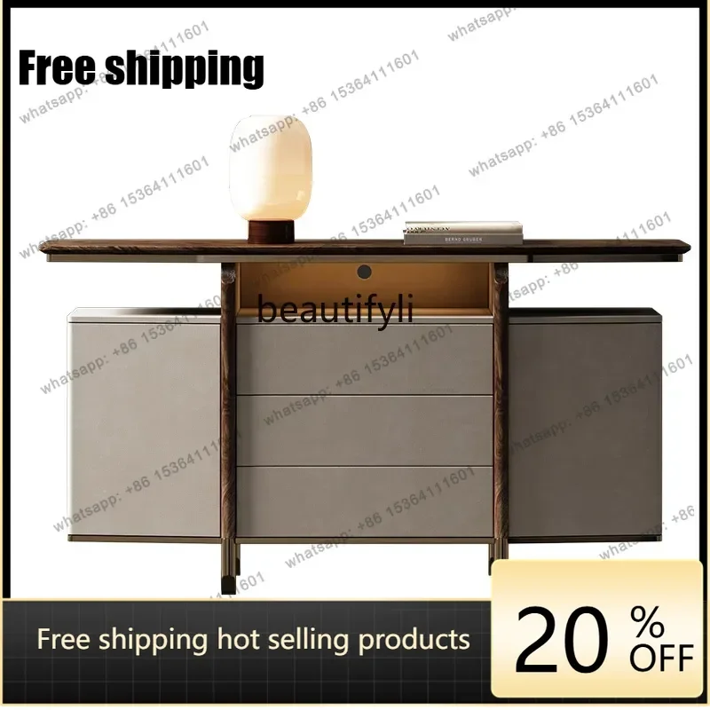 Factory Direct  Solid wood dining side cabinet North American black walnut Italian design storage cabinet
