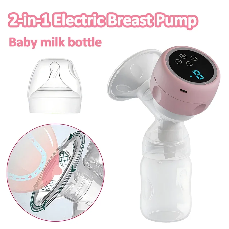 2in 1 Baby Milk Bottle Portable Electric Breast Milk Pump USB Breast Milk Milking Machine Nursing Bottle