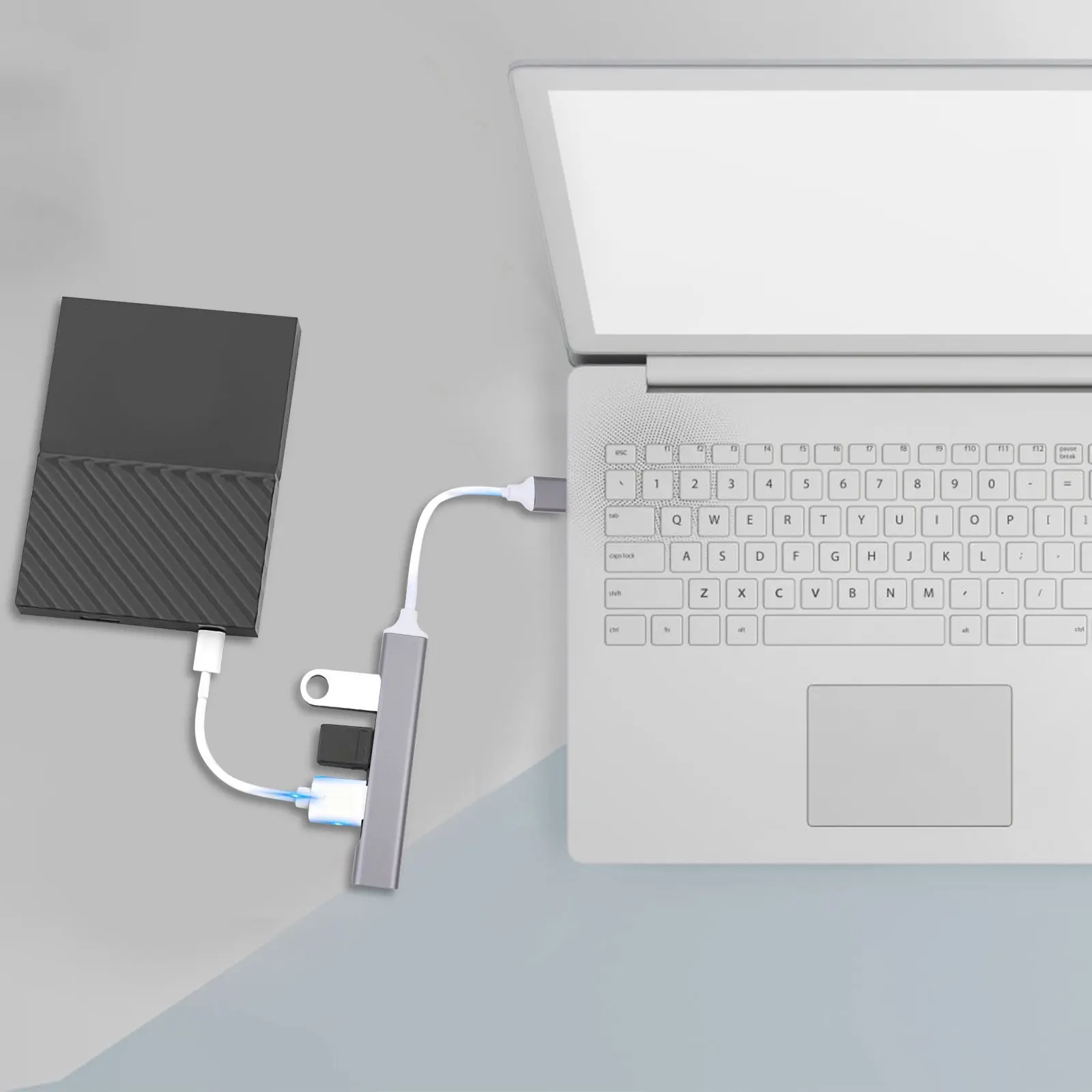 

Aluminum Alloy USB Hub Mini 4 Port Splitter Adapter Laptop Desktop High Speed Transfer Computer Accessories Gaming Workstation