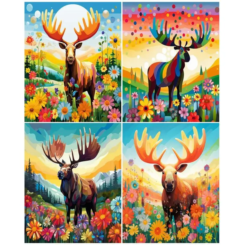 

GATYZTORY 5D Diamond Painting New Collection Elk Full Diamond Mosaic Animal Cross Stitch Kits DIY Diamond Art Home Decoration