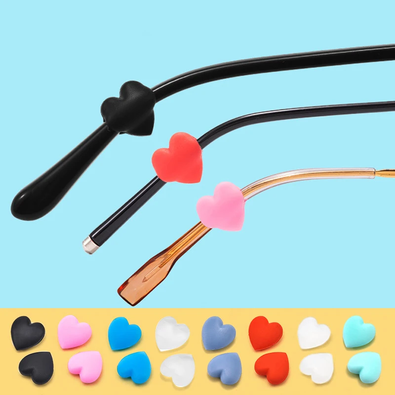 

2Pair Fashion Heart Silicone Anti-slip Ear Grip Eyeglasses Leg Ear Hook Stopper Bracket Fastener Accessories Glasses Retainer