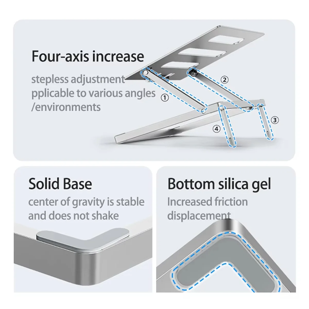 BISMZ ขาตั้งแล็ปท็อปอลูมิเนียมพับได้แบบปรับได้แบบพกพาคุณภาพสูงขาตั้งคอมพิวเตอร์เหมาะสําหรับแล็ปท็อปขนาดสูงสุด 17.3 นิ้ว