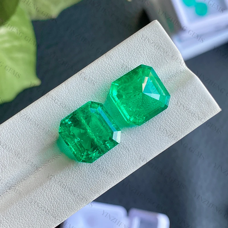 YinZheng Hydrothermal Colombia Emerald Asscher Shape Emerald Lab Grown With Selectable Certificate Lab Grown Emerald - Image 4