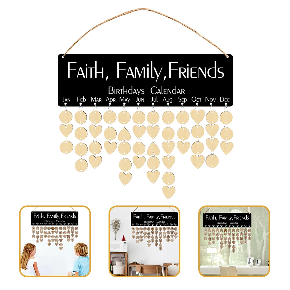 

Доска для праздников, деревянный календарь, знак на день рождения, семейный настенный подвесной диск в форме сердца, украшение