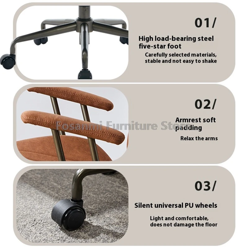 Vintage Faux Suede Executive Office เก้าอี้ปรับ Luxury Home นอนเก้าอี้คอมพิวเตอร์ Ergonomic Gaming หมุนโต๊ะเก้าอี้