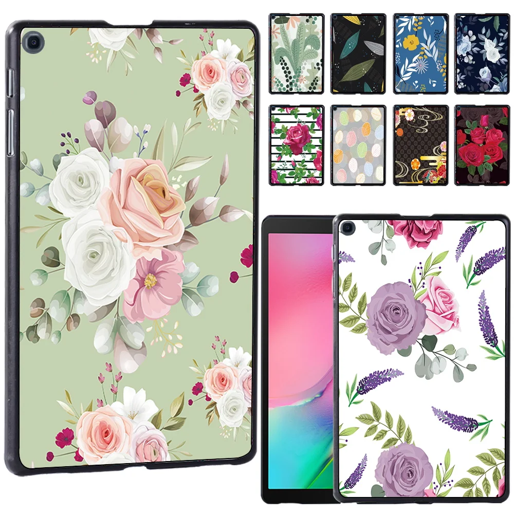 

For Samsung Galaxy A7 Lite T220 T225 8.7" Tab S4 S6 S5e S6 Lite S7 A 8.0 T290 A7 10.4 T500 Flowers Series Tablet Cover Case