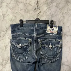 Y2K New True Religion Vita alta Super T Bootcut Jeans svasati Pantaloni in denim da strada Harajuku Vita alta Gamba dritta Jeans a gamba larga