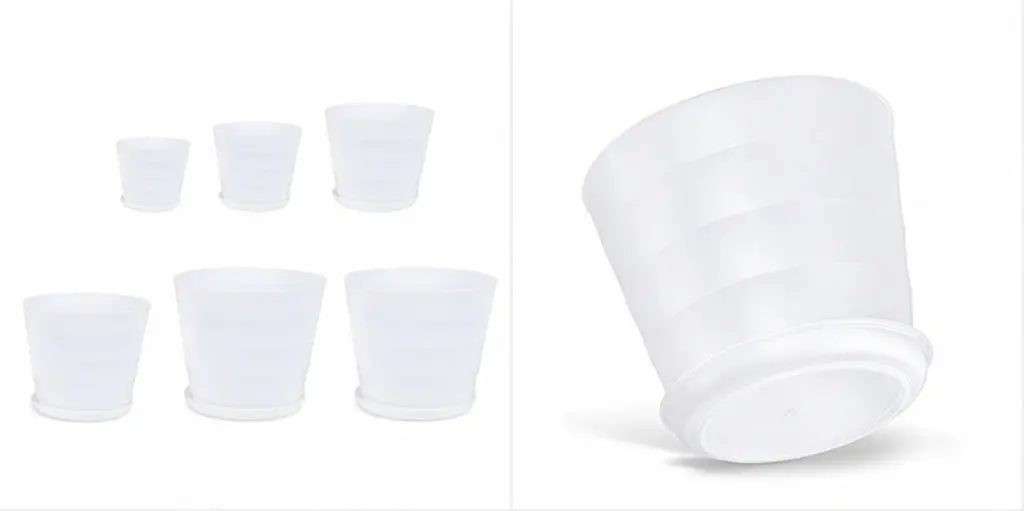6 Sets Plastic Flower Pots Succulent Planters Round Tray Included Indoor Outdoor Gardening Containers Plastic Flower Pot