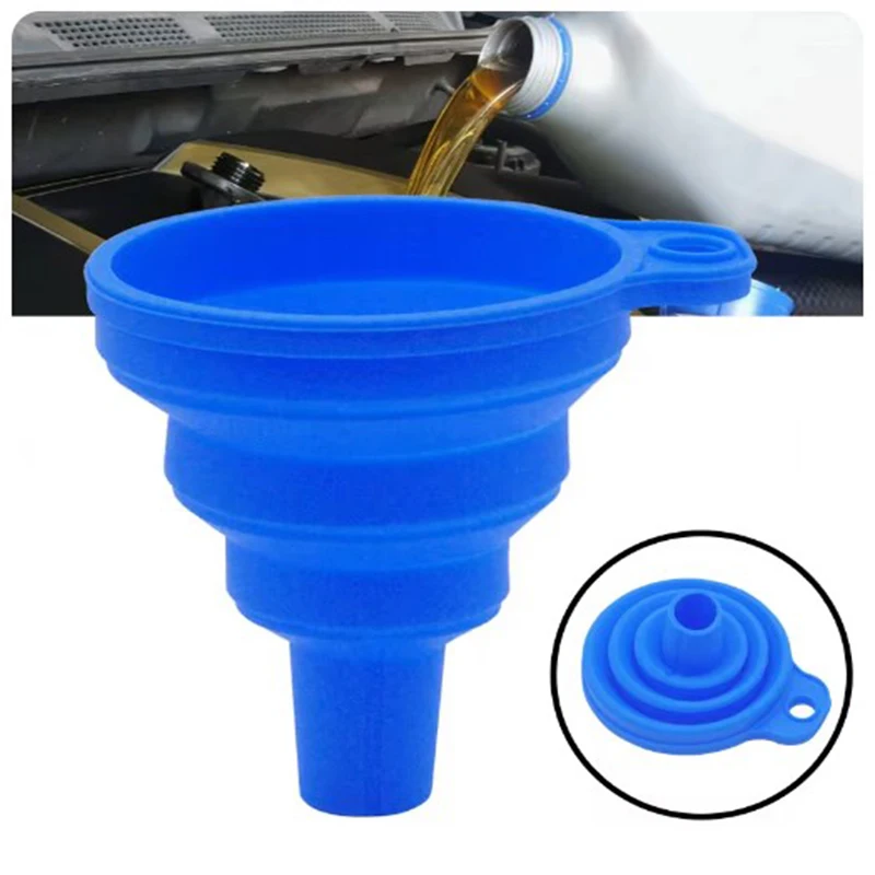 Engine Funnel Car Universal Silicone Liquid Funnel Washer Fluid Change Foldable Portable Auto Engine Oil Petrol Change Funnel