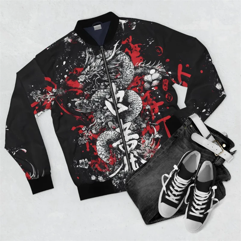 Harjauku Japanese Style Graffiti Art Street Men's Oversized 3D