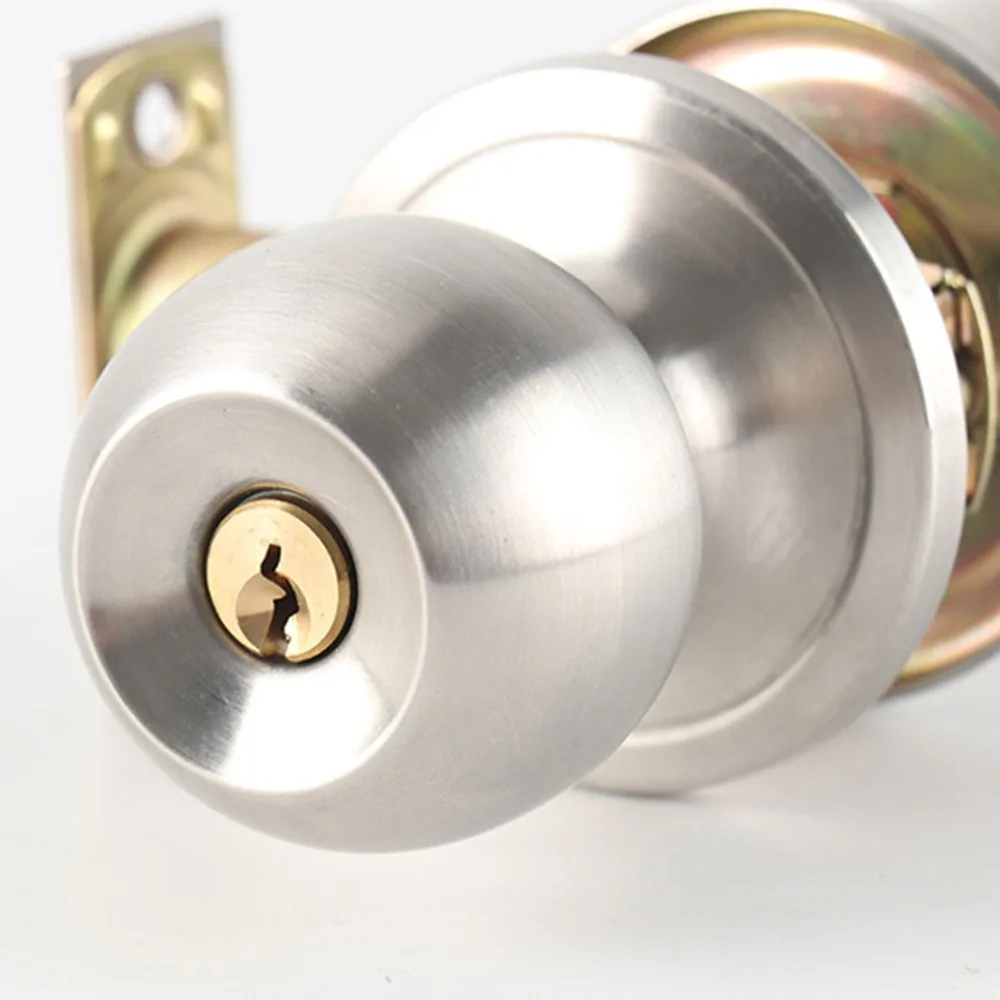 Security Stainless Steel Tubular Lockset Easy Installation Keyed Entry Door Handle Lock Set Ball Door Handle Closet Door